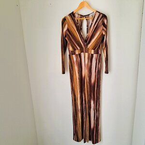 Codigo Women Jumpsuit Romper Long Sleeve Striped Multicolor SIze L